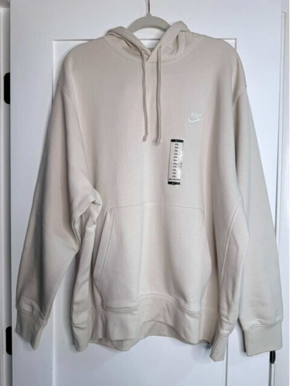 Nike Sportswear Hoodie Men's XXL Beige Cream Pullover Fleece Sweatshirt NWT